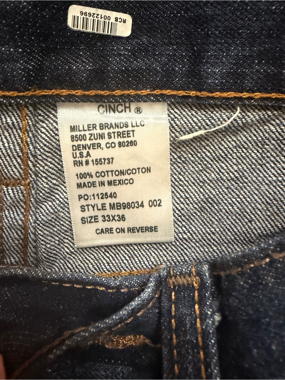 Cinch Men's jeans | cowboy jeans | 33x36 - Picture 3 of 3